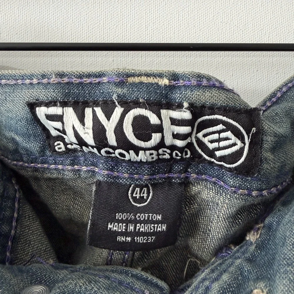 Enyce Jeans Mens 44x34 Vintage Y2K Skater Baggy Wide Embroidered Hip Hop